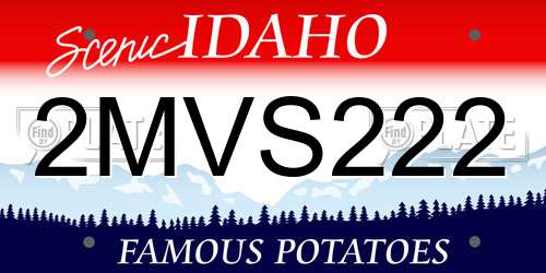 2MVS222 Idaho License Plate