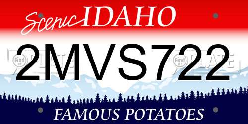 2MVS722 Idaho License Plate