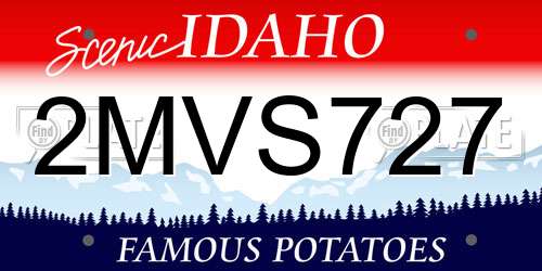 2MVS727 Idaho License Plate
