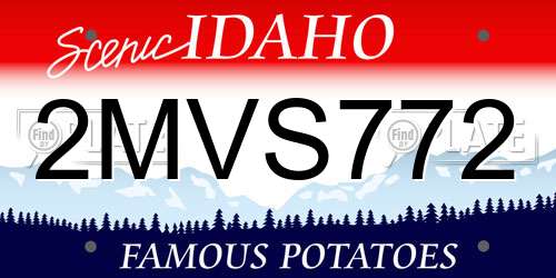 2MVS772 Idaho License Plate
