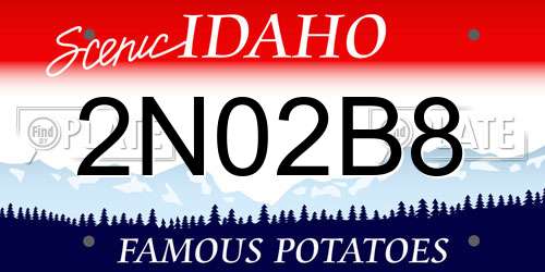 2N02B8 Idaho License Plate