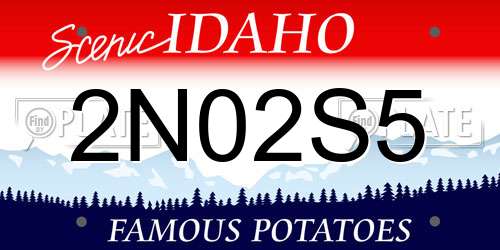 2N02S5 Idaho License Plate