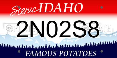 2N02S8 Idaho License Plate