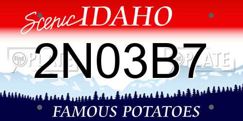 2N03B7 Idaho License Plate