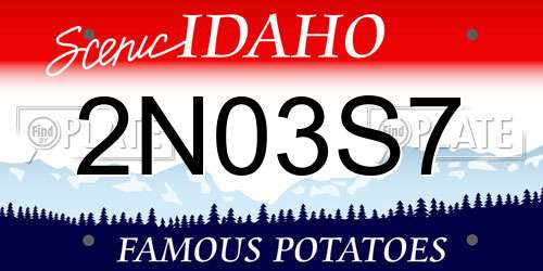 2N03S7 Idaho License Plate
