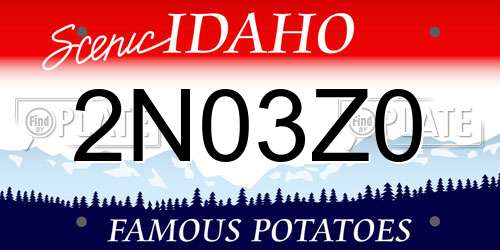 2N03Z0 Idaho License Plate