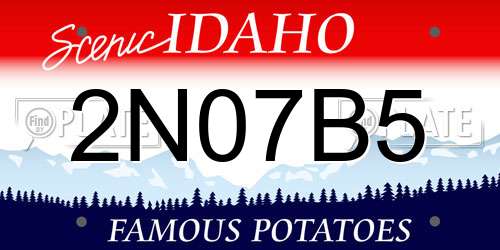 2N07B5 Idaho License Plate