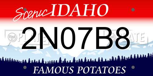 2N07B8 Idaho License Plate