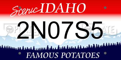 2N07S5 Idaho License Plate