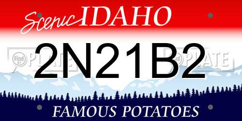 2N21B2 Idaho License Plate