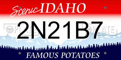 2N21B7 Idaho License Plate