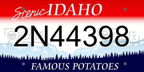 2N44398 Idaho License Plate