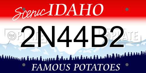 2N44B2 Idaho License Plate
