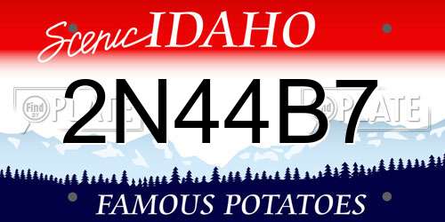 2N44B7 Idaho License Plate
