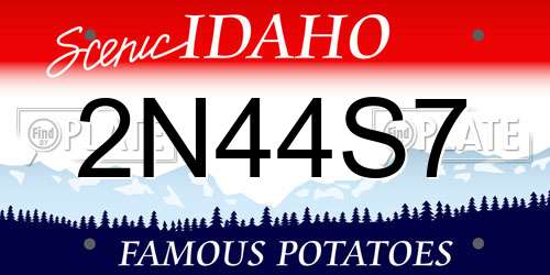 2N44S7 Idaho License Plate