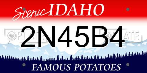 2N45B4 Idaho License Plate