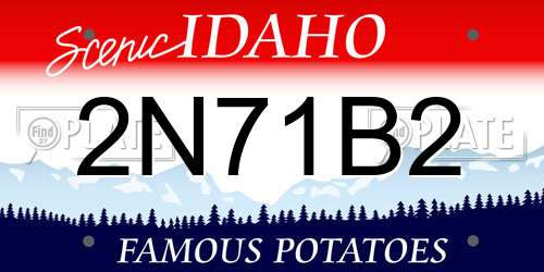 2N71B2 Idaho License Plate