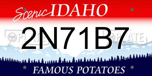 2N71B7 Idaho License Plate
