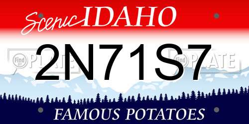 2N71S7 Idaho License Plate