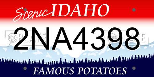 2NA4398 Idaho License Plate