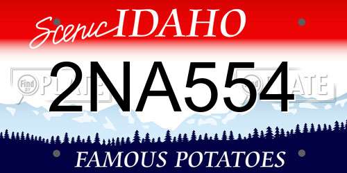2NA554 Idaho License Plate