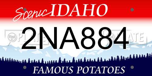2NA884 Idaho License Plate