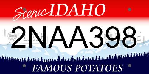 2NAA398 Idaho License Plate