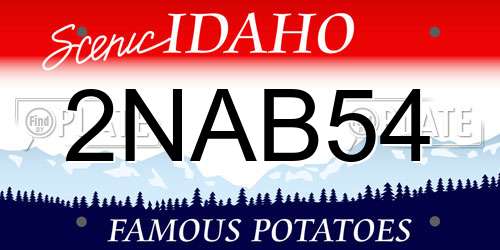 2NAB54 Idaho License Plate