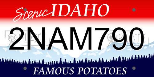 2NAM790 Idaho License Plate