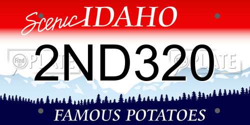 2ND320 Idaho License Plate