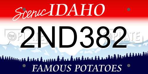 2ND382 Idaho License Plate