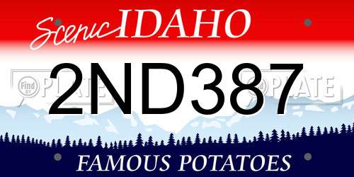 2ND387 Idaho License Plate