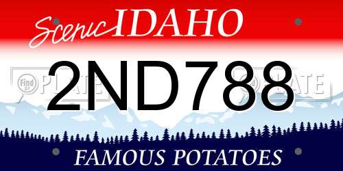 2ND788 Idaho License Plate