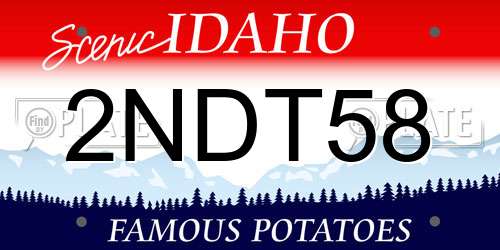 2NDT58 Idaho License Plate