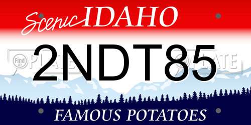 2NDT85 Idaho License Plate