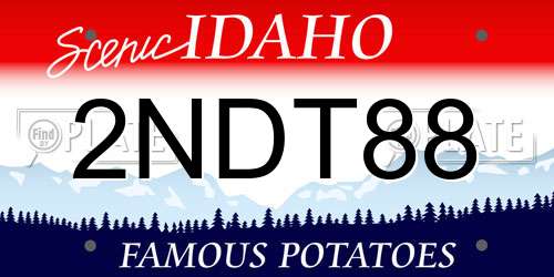 2NDT88 Idaho License Plate