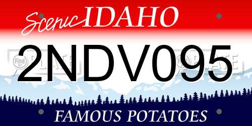 2NDV095 Idaho License Plate