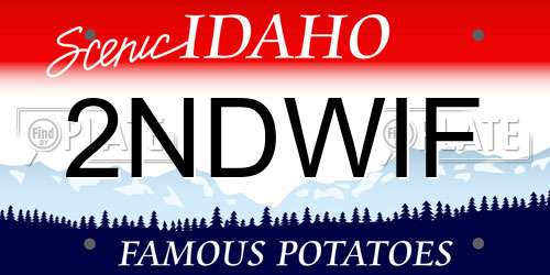 2NDWIF Idaho License Plate