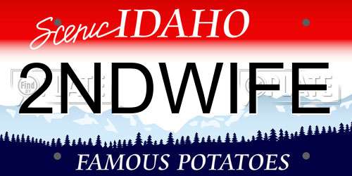 2NDWIFE Idaho License Plate