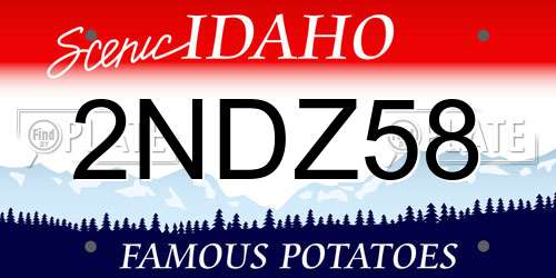 2NDZ58 Idaho License Plate