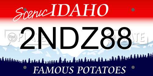 2NDZ88 Idaho License Plate