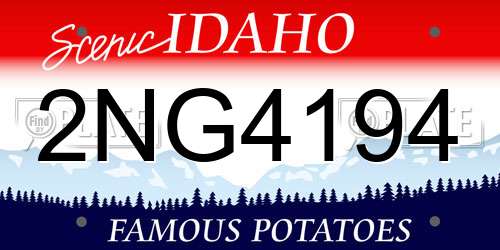 2NG4194 Idaho License Plate