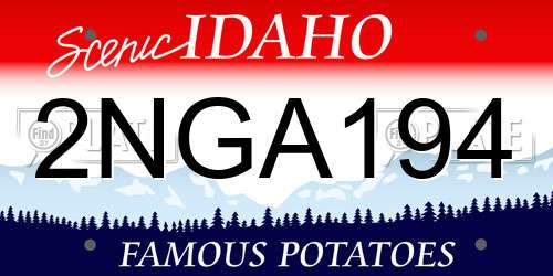 2NGA194 Idaho License Plate