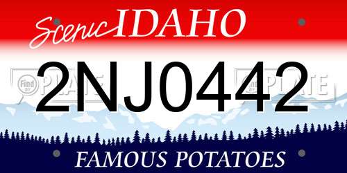 2NJ0442 Idaho License Plate