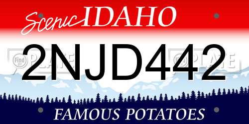 2NJD442 Idaho License Plate