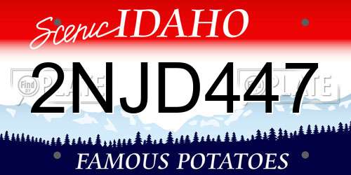 2NJD447 Idaho License Plate
