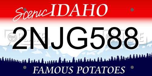2NJG588 Idaho License Plate