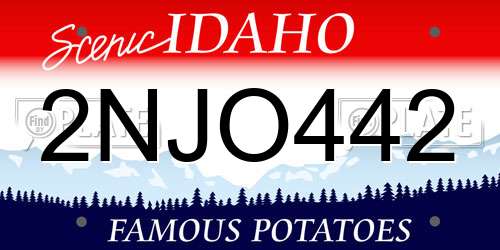 2NJO442 Idaho License Plate