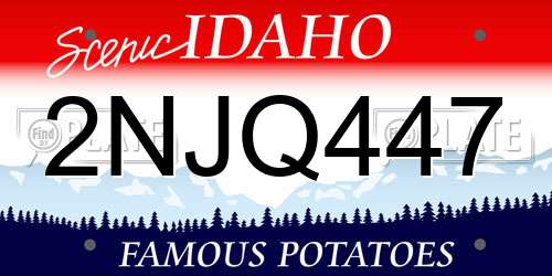 2NJQ447 Idaho License Plate
