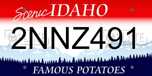 2NNZ491 Idaho License Plate